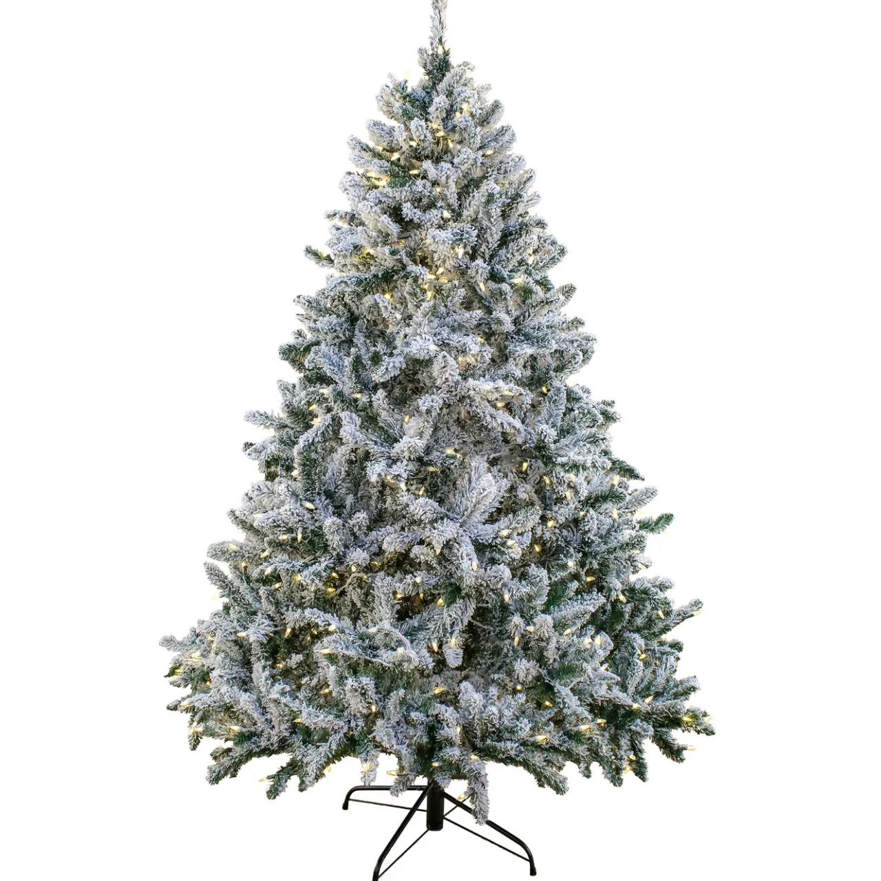 Online National Tree Company 9ft. Pre-Lit Snowy Hudson Hinged Tree with PowerConnect Warm White LED Lights