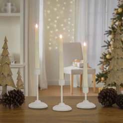 Best National Tree Company HGTV Home Collection Flameless Heritage Candle Set, White Base