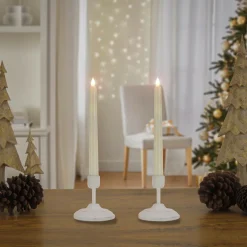 Sale National Tree Company HGTV Home Collection Flameless Heritage Candle Pair, White Base