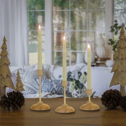 Best National Tree Company HGTV Home Collection Flameless Heritage Candle Set, Natural Base