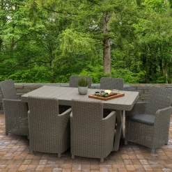 Sale National Tree Company 7-Piece Antrim Collection All-Weather Wicker Finish Dining Set