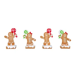 Best National Tree Company 4-Piece Gingerbread Cookie Card Holders