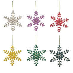 Sale National Tree Company 6-Piece HGTV Home Collection Beaded Snowflake Ornaments