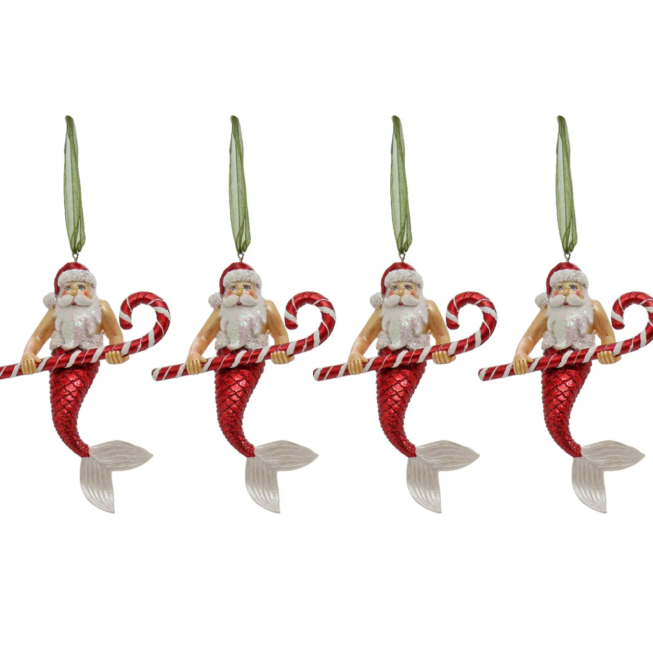 New National Tree Company 4-Piece HGTV Home Collection Santa Merman Ornaments