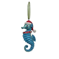 Hot National Tree Company 4-Piece HGTV Home Collection Teal Seahorse Ornaments