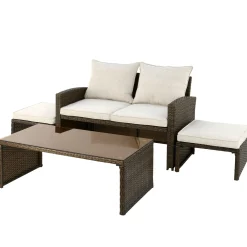 National Tree Company 4-Piece Norton Collection All-Weather Wicker Conversation Set