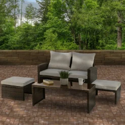National Tree Company 4-Piece Norton Collection All-Weather Wicker Conversation Set