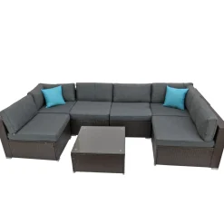 Online National Tree Company 7-Piece Pocola Collection All-Weather Sectional Set
