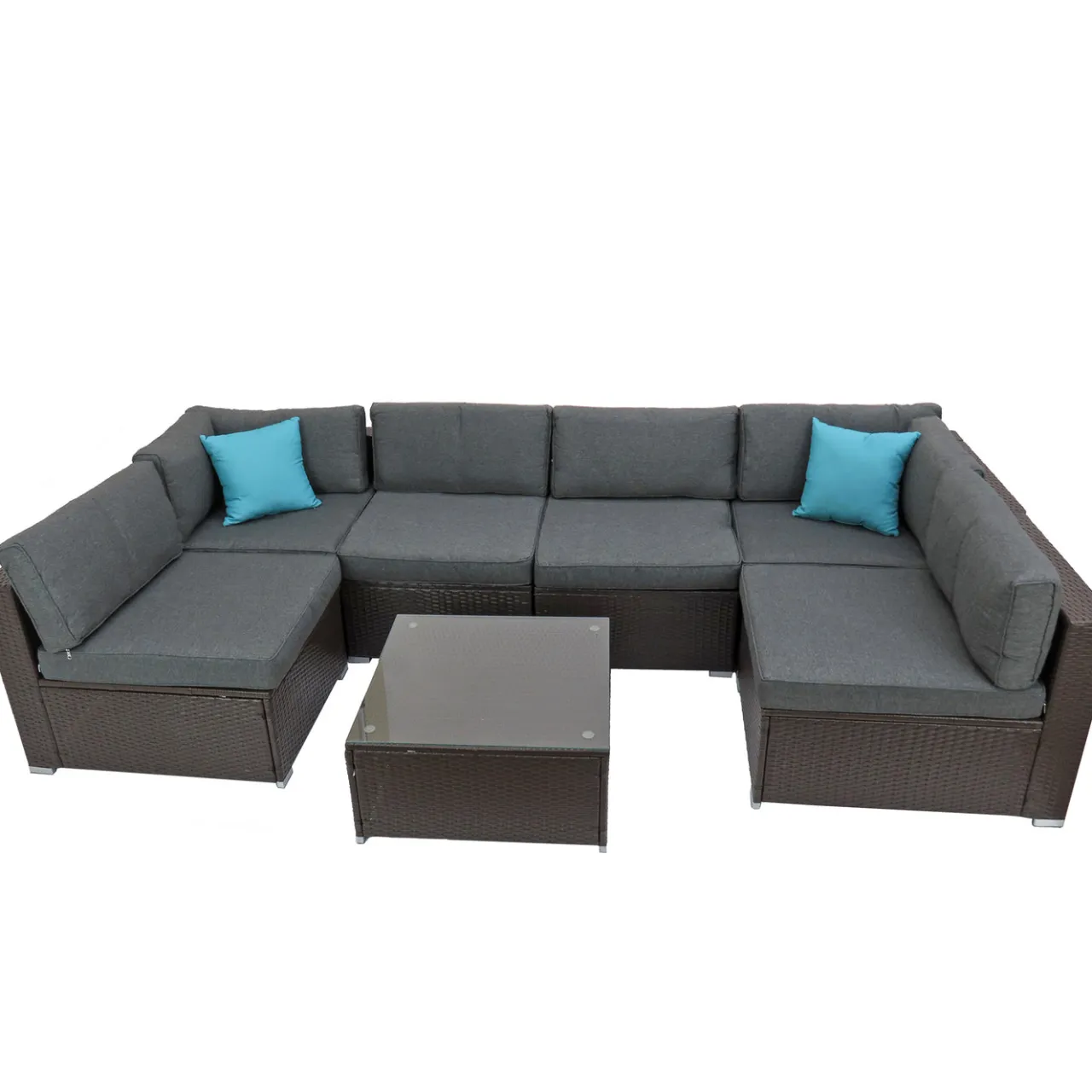 Online National Tree Company 7-Piece Pocola Collection All-Weather Sectional Set