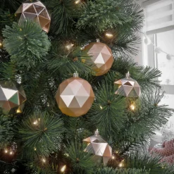 National Tree Company 6-Piece Shatterproof Geometric Silver Ornaments