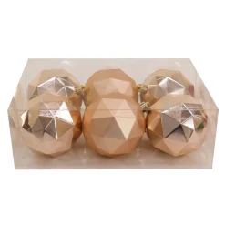 National Tree Company 6-Piece Shatterproof Geometric Silver Ornaments