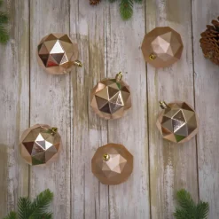 National Tree Company 6-Piece Shatterproof Geometric Silver Ornaments