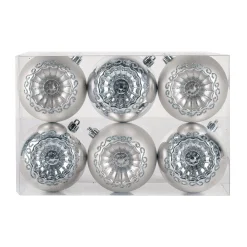 Clearance National Tree Company 6-Piece Shatterproof Glittering Silver Ornaments