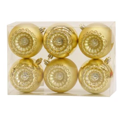 Best National Tree Company 6-Piece Shatterproof Glittering Gold Ornaments