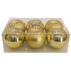 Best National Tree Company 6-Piece Shatterproof Glittering Gold Ornaments