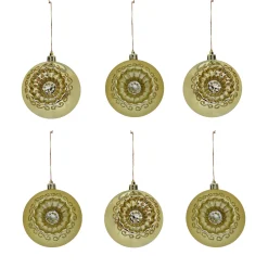 Best National Tree Company 6-Piece Shatterproof Glittering Gold Ornaments