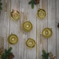 Best National Tree Company 6-Piece Shatterproof Glittering Gold Ornaments