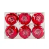 Outlet National Tree Company 6-Piece Shatterproof Snowflake Red Ornaments