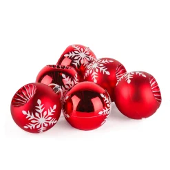 Outlet National Tree Company 6-Piece Shatterproof Snowflake Red Ornaments