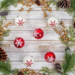 New National Tree Company 6-Piece Shatterproof Snowflake Ornaments