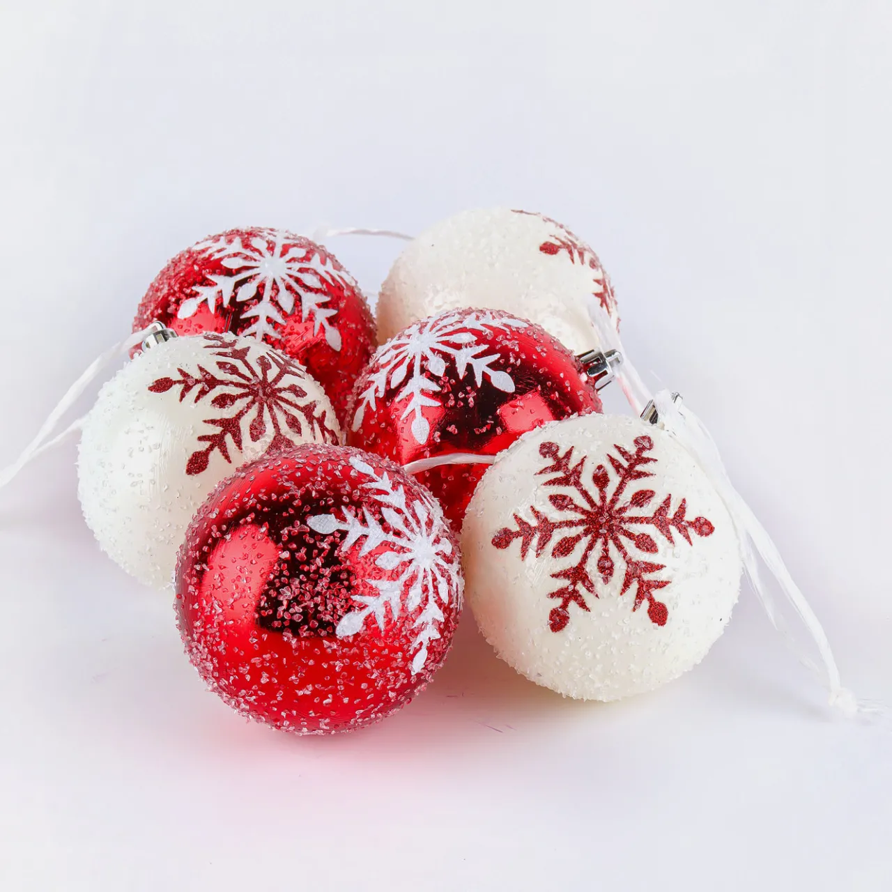 New National Tree Company 6-Piece Shatterproof Snowflake Ornaments
