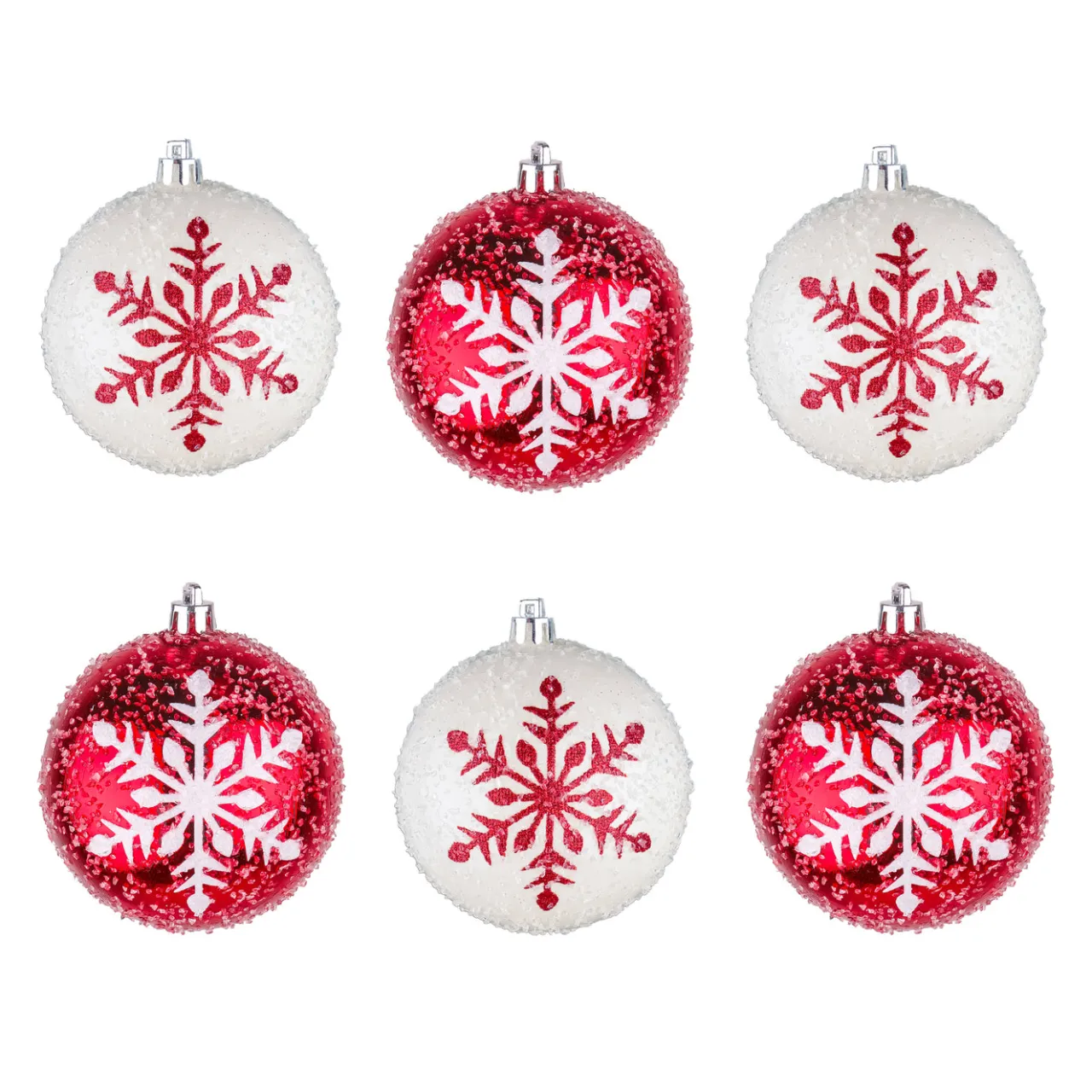 New National Tree Company 6-Piece Shatterproof Snowflake Ornaments