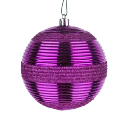 New National Tree Company 4-Piece Shatterproof Swirling Purple Ornaments