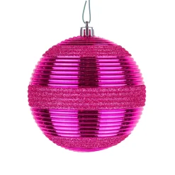Best National Tree Company 4-Piece Shatterproof Swirling Pink Ornaments