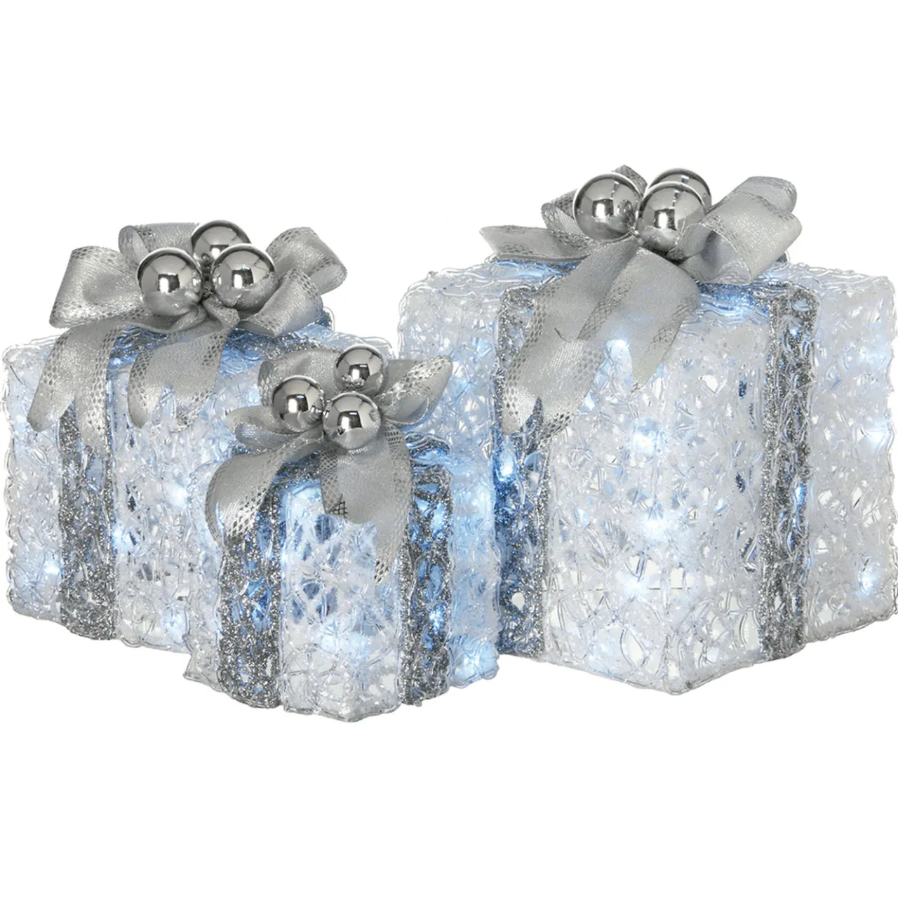 Clearance National Tree Company Pre-Lit Decorated White Gift Box Assortment