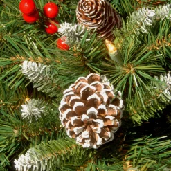 Discount National Tree Company Pre-Lit Frosted Berry Assortment with 2 Entrance Trees, 1 Wreath, 2 Garland
