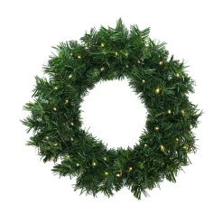 Best National Tree Company Pre-Lit Warm Welcome Assortment Set of 2 Entrance Trees, 1 Wreath