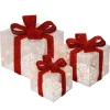 Best National Tree Company Pre-Lit White Gift Boxes, Set of Three, White Lights