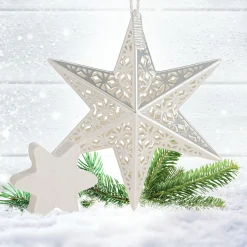 Hot National Tree Company Scentsicles Decorative Ornament, Metal White Star, White Winter Fir with Refill
