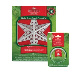 Hot National Tree Company Scentsicles Decorative Ornament, Metal White Star, White Winter Fir with Refill