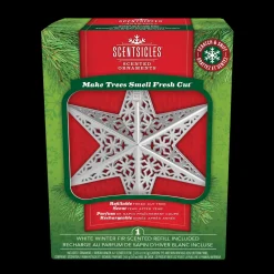 Hot National Tree Company Scentsicles Decorative Ornament, Metal White Star, White Winter Fir with Refill