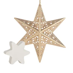 National Tree Company Scentsicles Decorative Ornament, Metal Gold Star, White Winter Fir with Refill