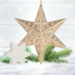 National Tree Company Scentsicles Decorative Ornament, Metal Gold Star, White Winter Fir with Refill