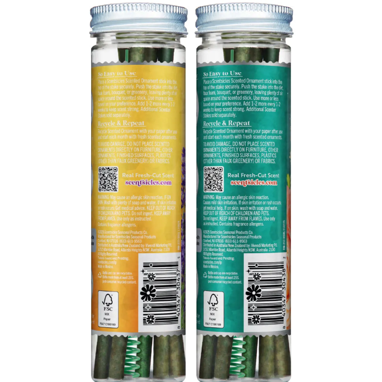 Outlet National Tree Company Scentsicles, 6pc Stick, 1 Sun-Soaked Lavender/1 Honeysuckle Rose- 2 pack