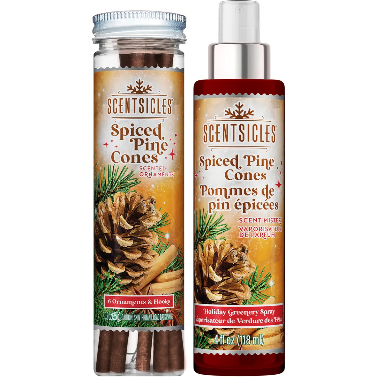 Online National Tree Company Scentsicles 6pc Stick and Spray Spiced Pine Cones - 2 Pack