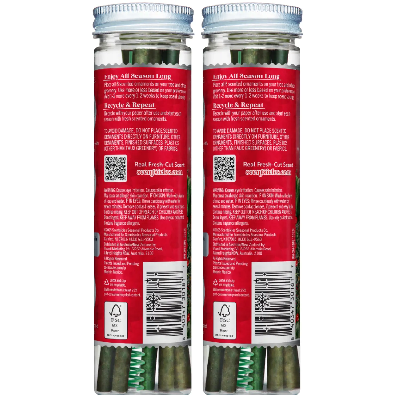 Online National Tree Company Scentsicles, 6pc Stick, Snowberry Pine - 2 Pack