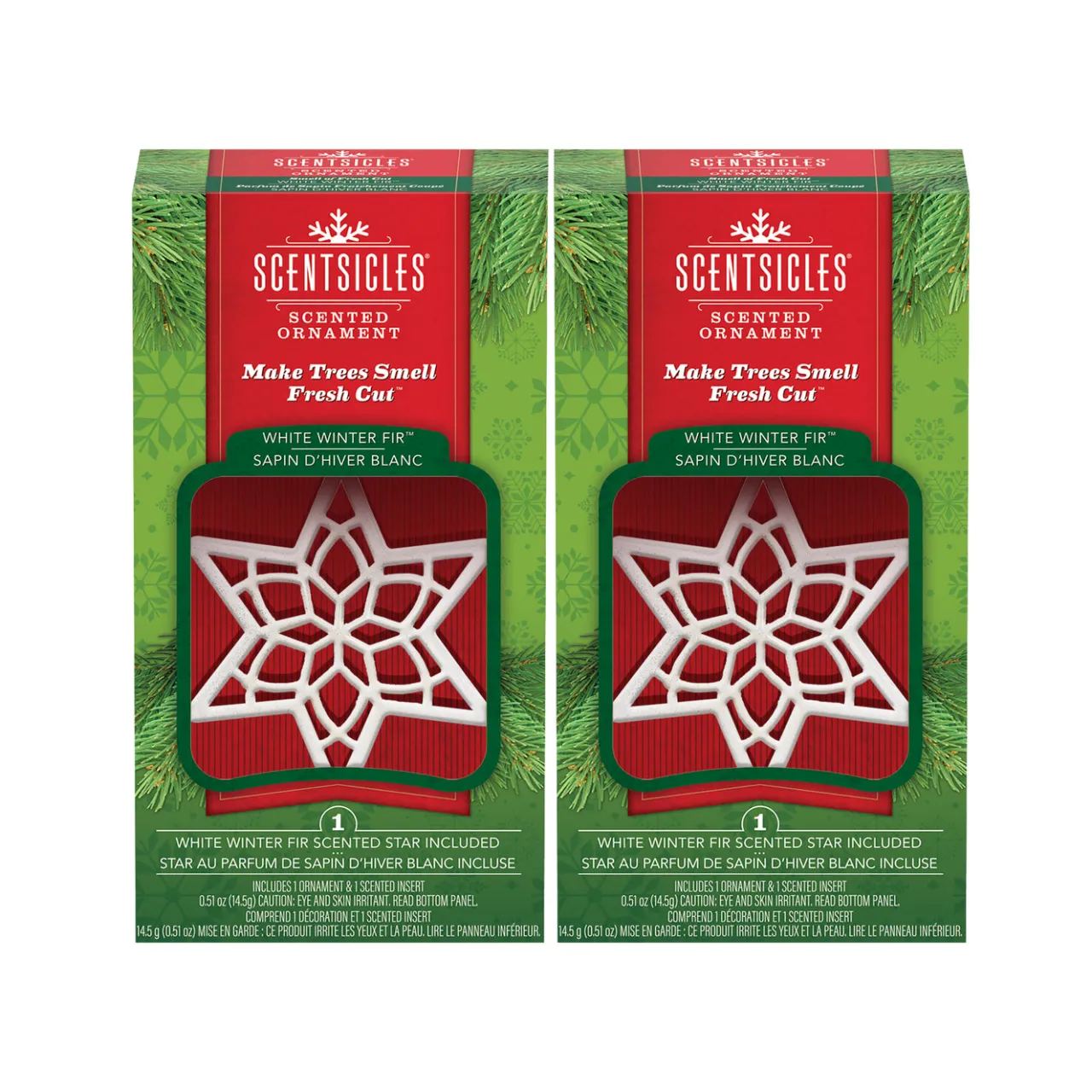 Sale National Tree Company Scentsicles, Scented Star Ornament, White Winter Fir, 2-Pack