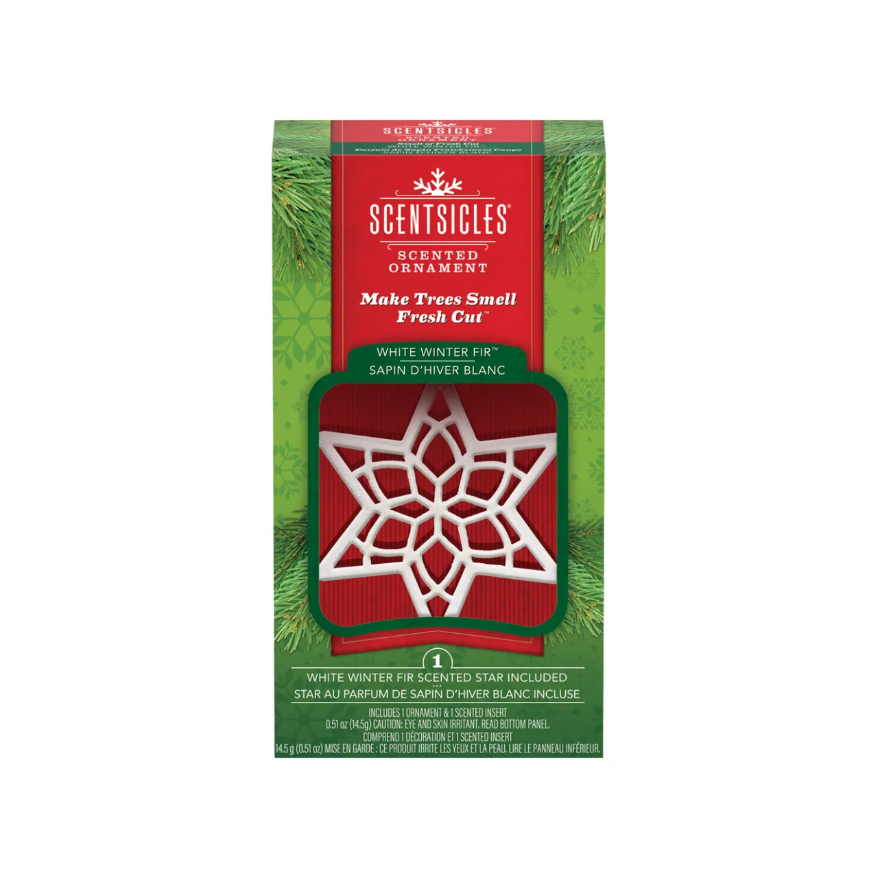 Sale National Tree Company Scentsicles, Scented Star Ornament, White Winter Fir, 2-Pack