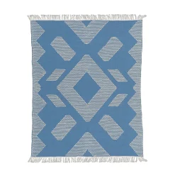 Best National Tree Company 4x6 ft. Dusty Blue Hand Woven Outdoor Rug