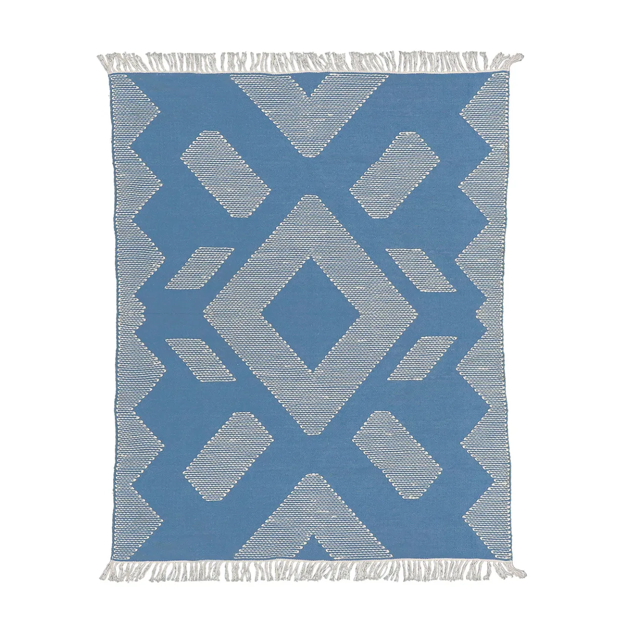 Best National Tree Company 4x6 ft. Dusty Blue Hand Woven Outdoor Rug