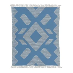Online National Tree Company 5x7 ft. Dusty Blue Hand Woven Outdoor Rug