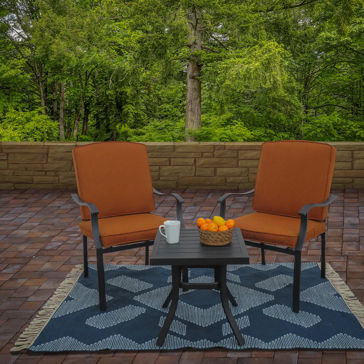 New National Tree Company 5x7 ft. Indigo Blue Hand Woven Outdoor Rug