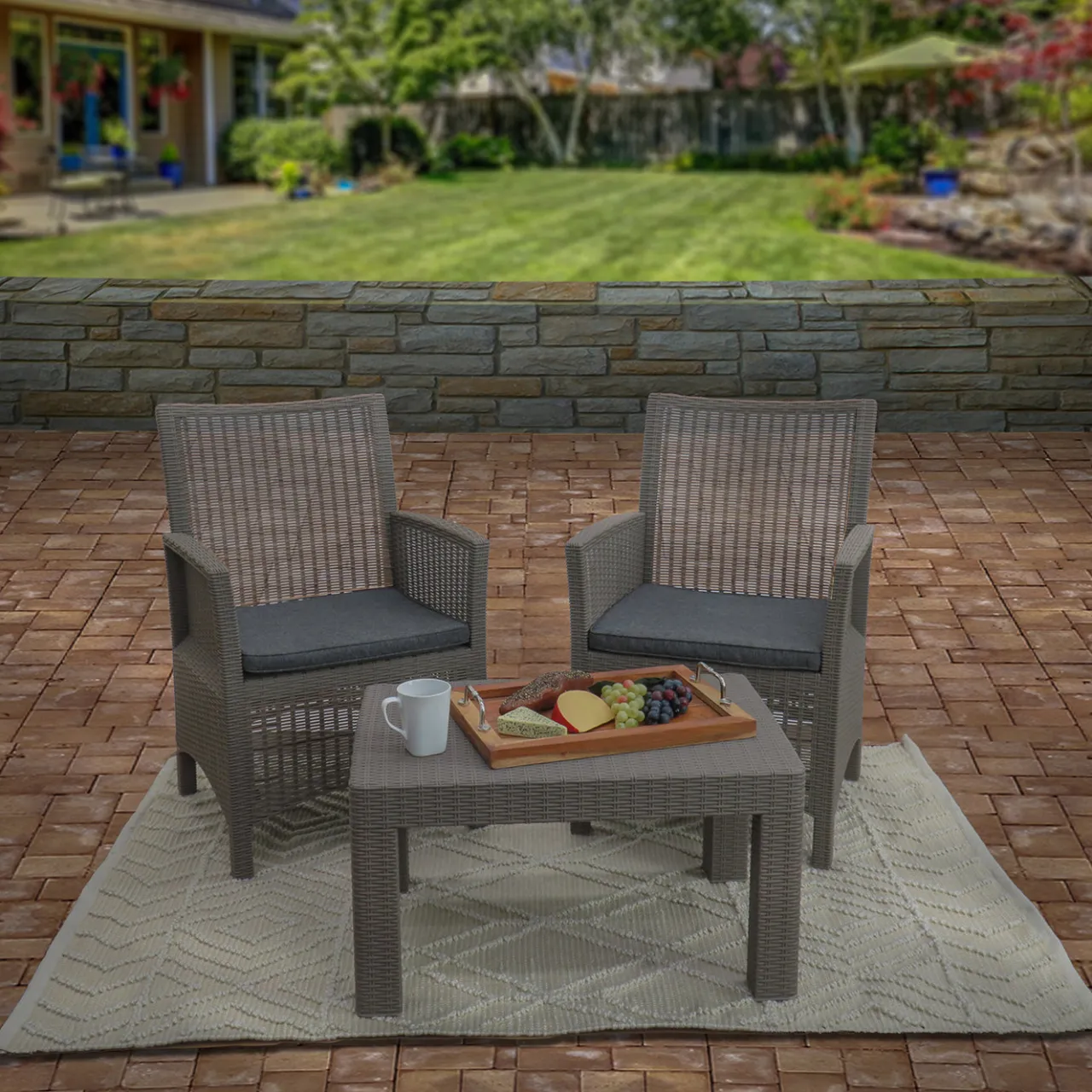 Outlet National Tree Company 4x6 ft. Sand Hand Woven Outdoor Rug