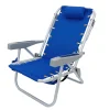 Hot National Tree Company 24x24x26 in. Aluminum Blue Horizontal Stripe Print Beach Chair with Pillow and side Pouch