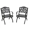 Outlet National Tree Company 24x26x36 in. Leeds Aluminum Circle All Weather Chairs, Set of 2, Leeds Collection