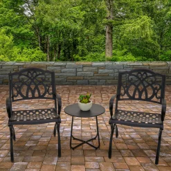 Outlet National Tree Company 24x26x36 in. Leeds Aluminum Circle All Weather Chairs, Set of 2, Leeds Collection